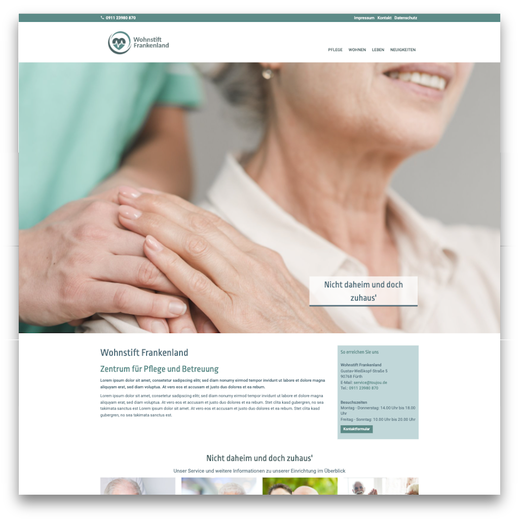 Website templates for healthcare