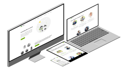 Auf dem Bildschirm sind Grafiken und Texte zu sehen, die das Thema Investieren mit einem Zweck und die Zusammenarbeit von Teams behandeln.