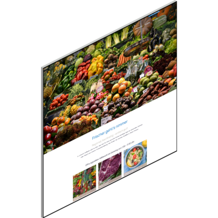 Ein bunter Marktstand voller frischer Obst- und Gemüsesorten, der eine Vielzahl an Farben und Texturen präsentiert.