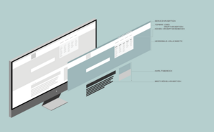 Ein moderner Computerbildschirm zeigt eine grafische Benutzeroberfläche mit verschiedenen Navigationsbereichen und Inhalten.